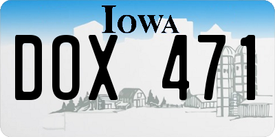 IA license plate DOX471