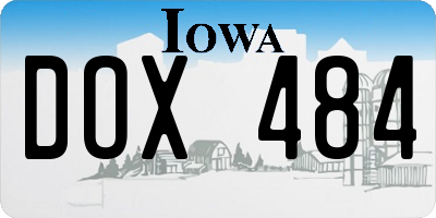 IA license plate DOX484