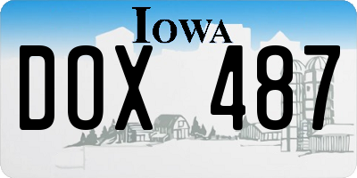 IA license plate DOX487