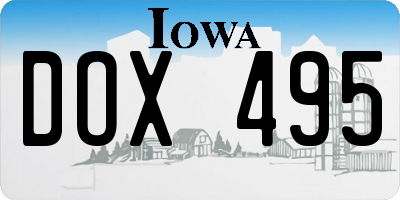 IA license plate DOX495