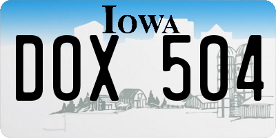 IA license plate DOX504