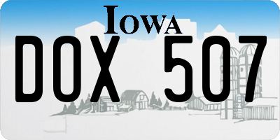 IA license plate DOX507