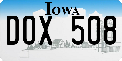 IA license plate DOX508