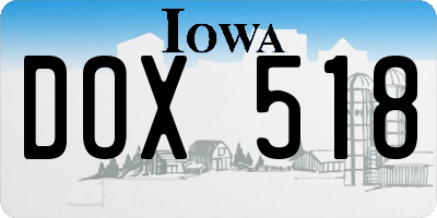 IA license plate DOX518