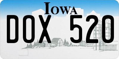 IA license plate DOX520