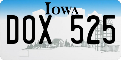 IA license plate DOX525