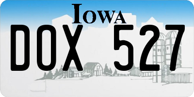IA license plate DOX527