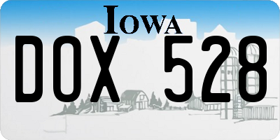 IA license plate DOX528