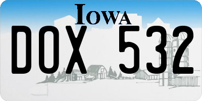 IA license plate DOX532