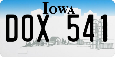IA license plate DOX541