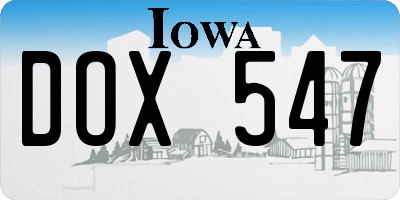 IA license plate DOX547
