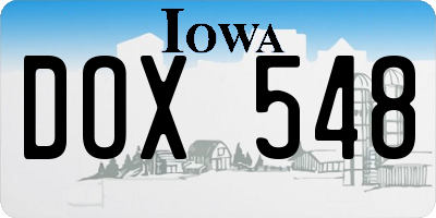 IA license plate DOX548