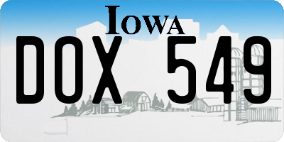 IA license plate DOX549