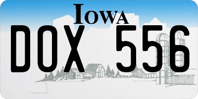 IA license plate DOX556