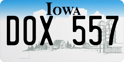 IA license plate DOX557
