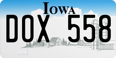 IA license plate DOX558
