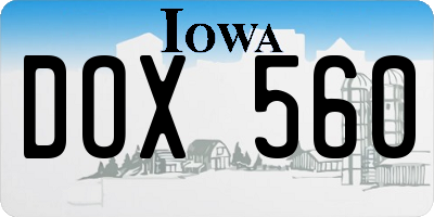 IA license plate DOX560