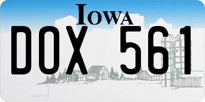 IA license plate DOX561