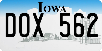 IA license plate DOX562