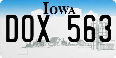 IA license plate DOX563