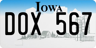 IA license plate DOX567