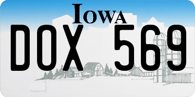 IA license plate DOX569