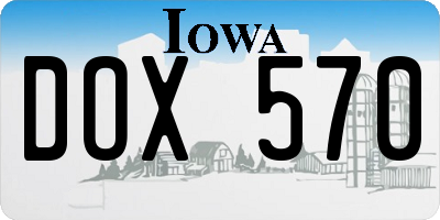 IA license plate DOX570