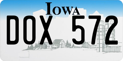 IA license plate DOX572