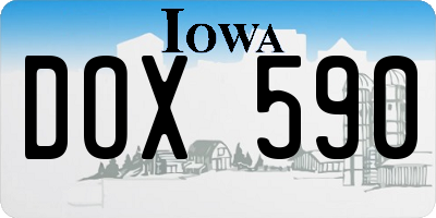 IA license plate DOX590