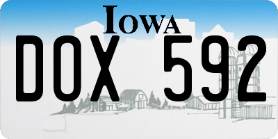 IA license plate DOX592