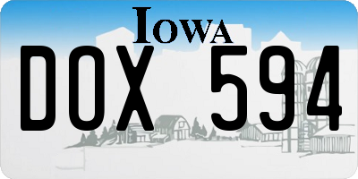 IA license plate DOX594