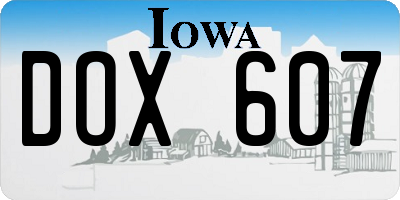 IA license plate DOX607