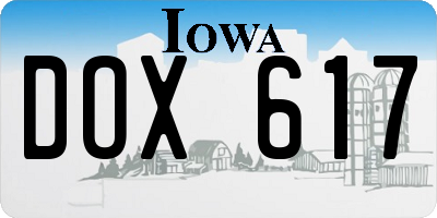 IA license plate DOX617