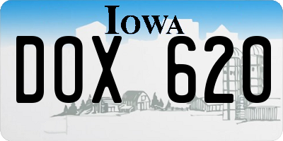 IA license plate DOX620