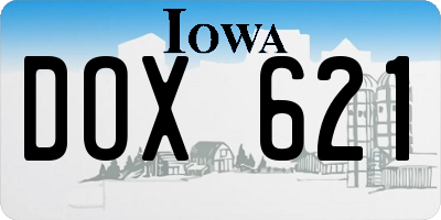 IA license plate DOX621