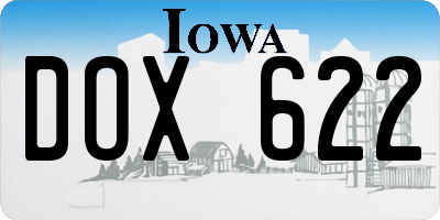 IA license plate DOX622