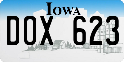 IA license plate DOX623