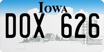IA license plate DOX626