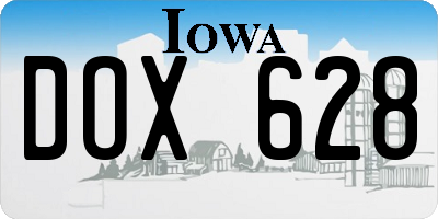 IA license plate DOX628