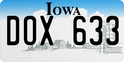 IA license plate DOX633