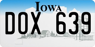 IA license plate DOX639