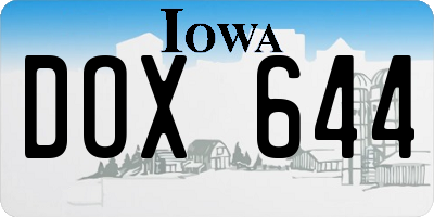 IA license plate DOX644
