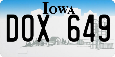 IA license plate DOX649