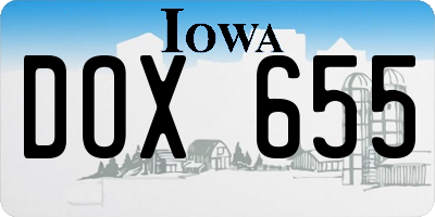 IA license plate DOX655