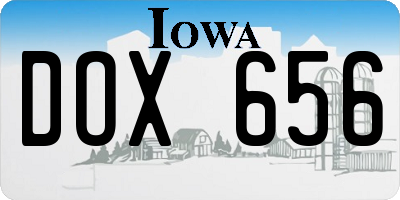 IA license plate DOX656