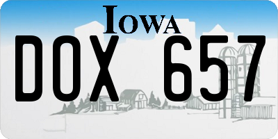 IA license plate DOX657