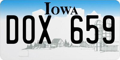 IA license plate DOX659