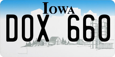 IA license plate DOX660