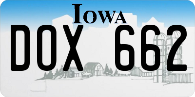 IA license plate DOX662