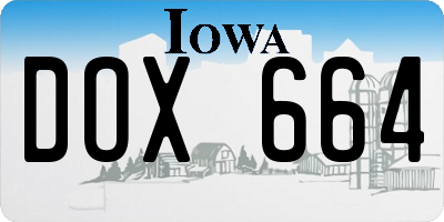 IA license plate DOX664